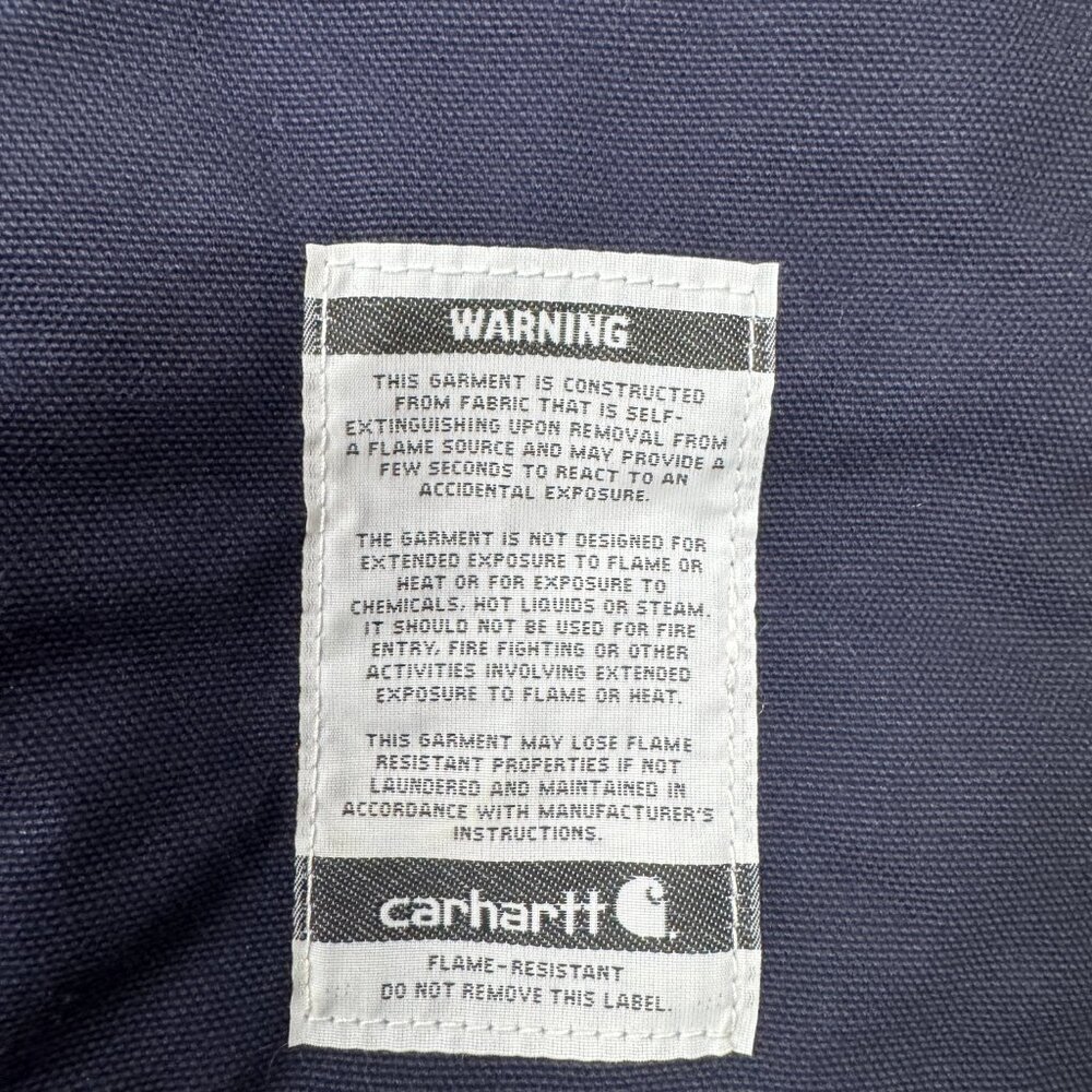 Carhartt 101618 - Flame-Resistant Duck Traditional Coat - Quilt Lined Navy Q4 LG - Picture 12 of 13